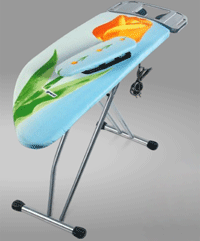 Ironing board BHF-2405 with a special textile cover
Length: 120 cm
Width: 38 cm
Height:130 cm